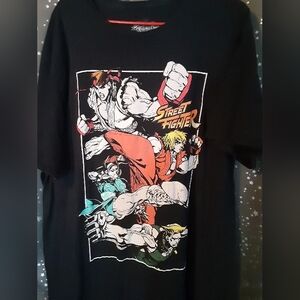 Men's Street Fighter Graphic Black T-Shirt Size XXL